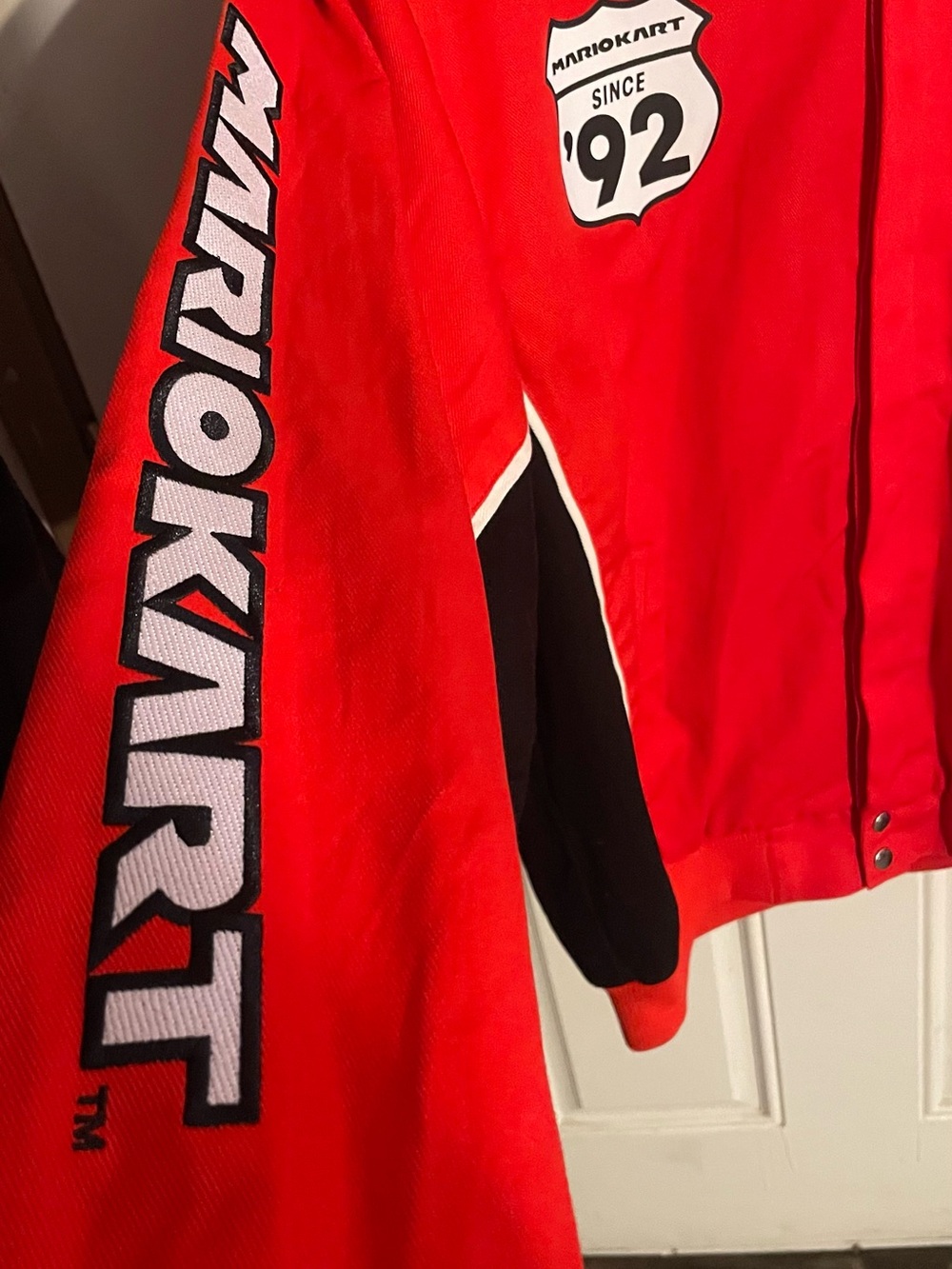 Red Racing-Style Men's Jacket - Picture 6 of 7